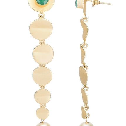 Joban Fashion Women Long Pattern Matte Gold Earrings