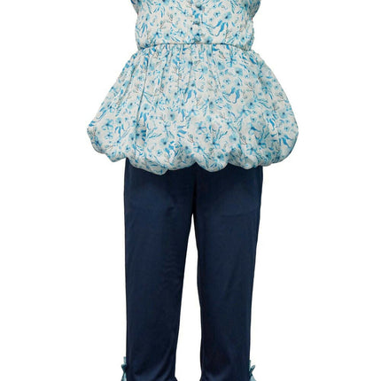 LH Luxury Fashion Ana Shoulder Tie-Up Balloon Top & Flared Trouser Set