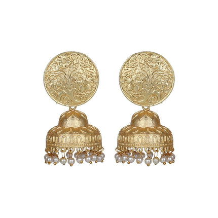 Joban Fashion Women Matte Gold Brass Jhumka