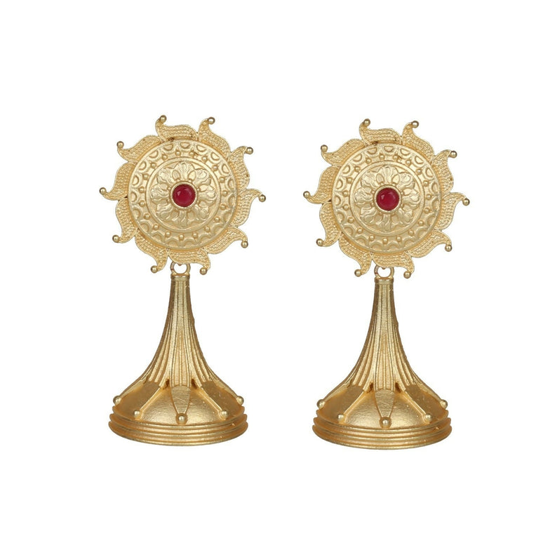 Joban Fashion Women Matte Gold Brass Earrings