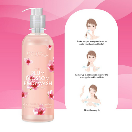 Blossom Kochhar Aroma Magic 3-in-1 Plum Blossom Body Wash Hair, Face & Body Cleanser