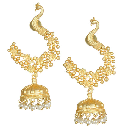 Joban Fashion Women Matte Gold Brass Jhumka