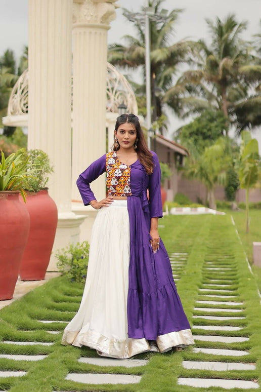 Aastha Fashion Off White Pure Cotton Designer Navratri Lehenga Choli Collection