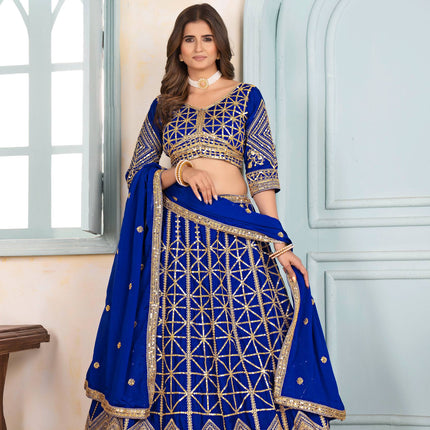Lehenga Mart Designer Bollywood Style Wedding Wear Lehenga Choli - Blue