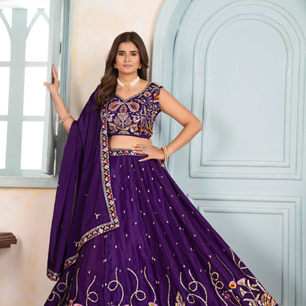 Lehenga Mart Designer Bollywood Style Wedding Wear Lehenga Choli - Purple