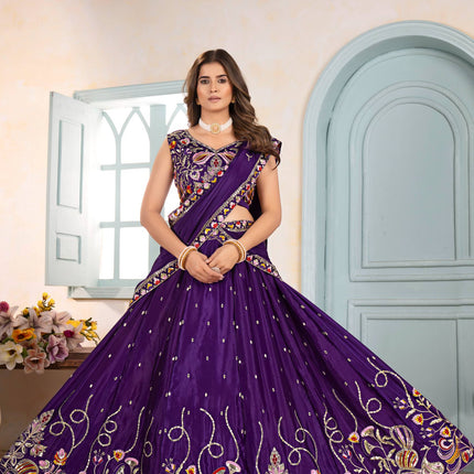 Lehenga Mart Designer Bollywood Style Wedding Wear Lehenga Choli - Purple