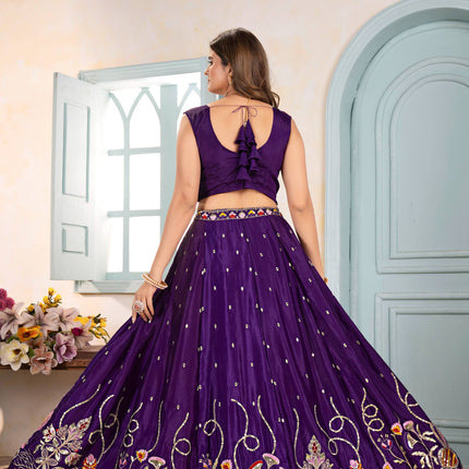 Lehenga Mart Designer Bollywood Style Wedding Wear Lehenga Choli - Purple