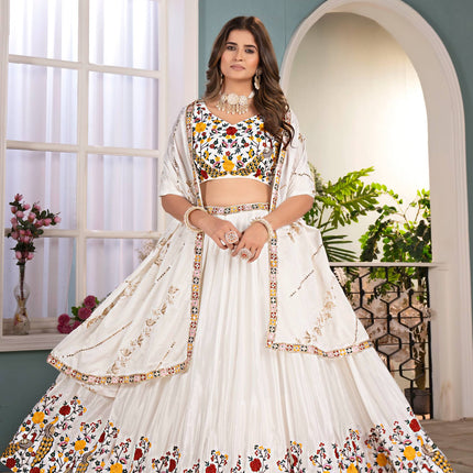 Lehenga Mart Designer Bollywood Style Wedding Wear Lehenga Choli - White