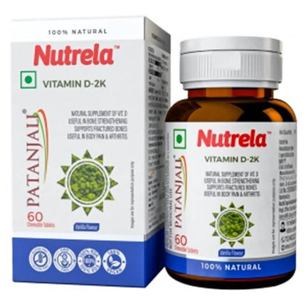 Patanjali Nutrela Vitamin D-2K Chewable Tablet - Vanilla Flavor