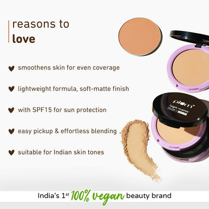 Plum Legit Matte Talc-Free Compact With SPF15 - Divine Dusk 135 N
