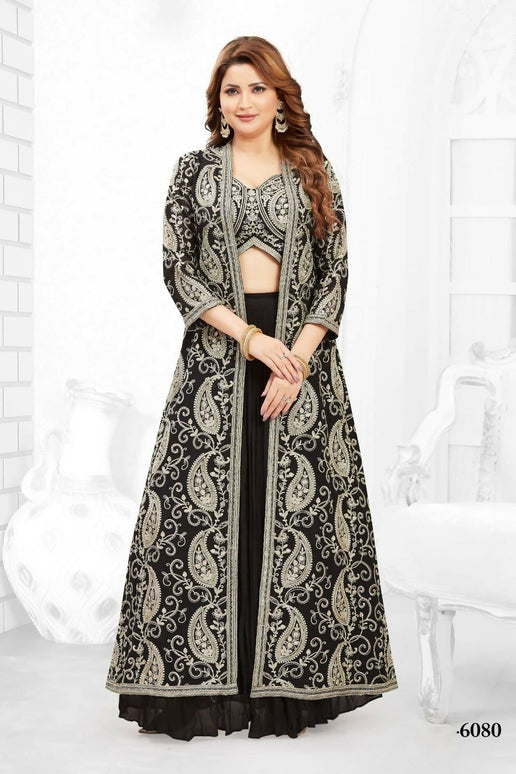 Joban Fashion Georgette Black Color Lehenga Choli