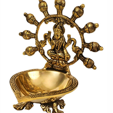 Spillbox Gold-Toned Brass Gajalakshmi Diya Pooja Essential