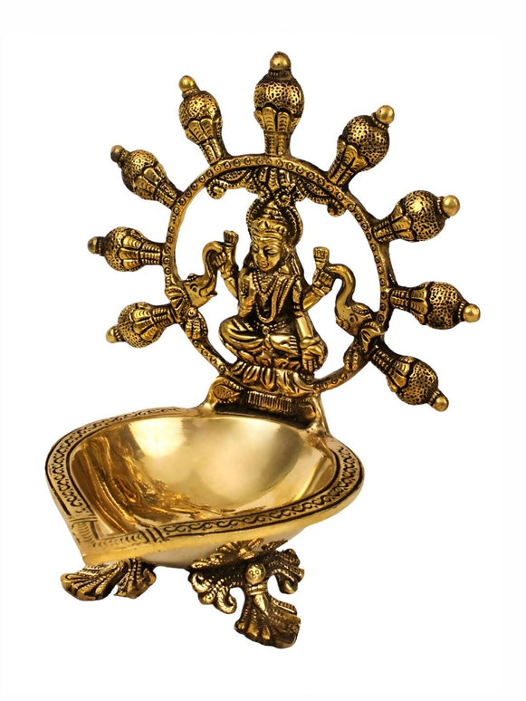 Spillbox Gold-Toned Brass Gajalakshmi Diya Pooja Essential