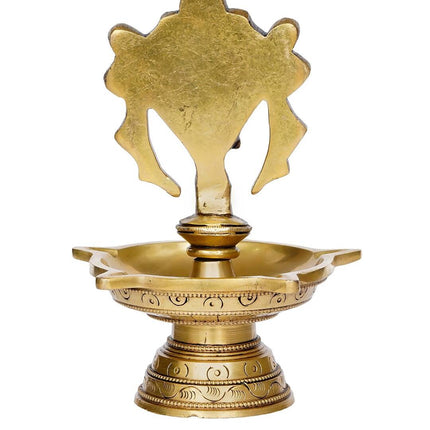 eCraftIndia Gold-Toned Shankha Handcrafted Diya with 5 wicks