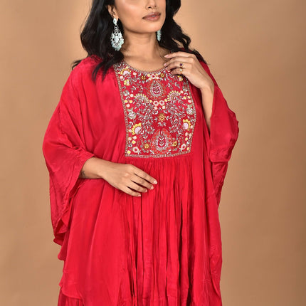 Morchari Kaftan Zari Embroidery Work Gown-Rani