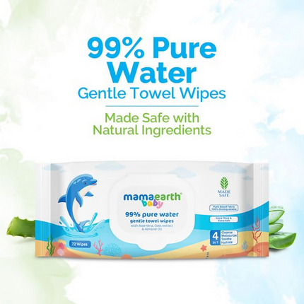 Mamaearth Baby 99% Pure Water Gentle Towel Wipes