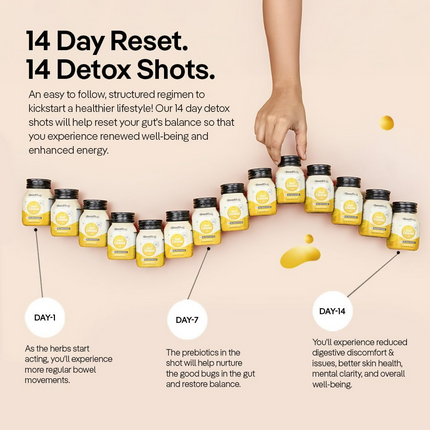The Good Bug Gut Cleanse - 14 Prebiotic Colon Detox Shots (70ml Each)