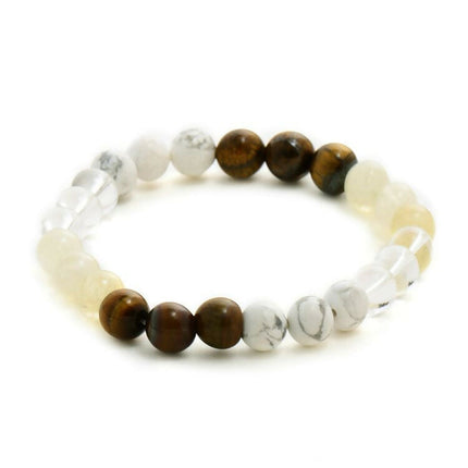 Clear Quartz and Tiger Eye Multicoloured Cyrstal Beads bracelet - Ruby Raang