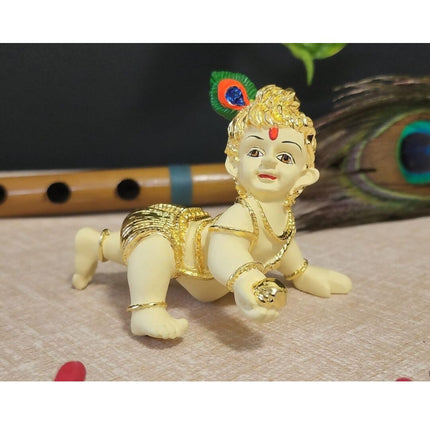 Gold Art India Silver Polished Matte Laddu Gopal Idol