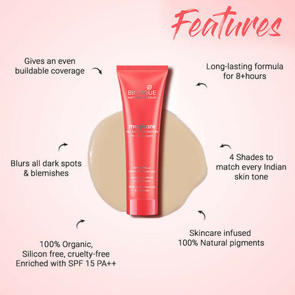 Biotique Natural Makeup Magicare All Day Foundation SPF 15 PA++ Seashell F601