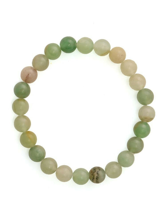 Green Avanturine Beads Elastic Bracelet - Ruby Raang