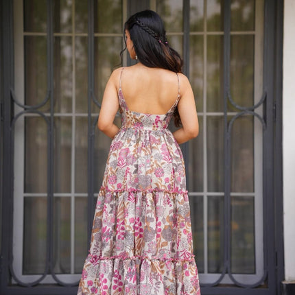 Rivasha fashion Women Rayon Floral Printed Anarkali Gown - MultiColor