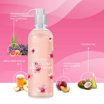 Blossom Kochhar Aroma Magic 3-in-1 Plum Blossom Body Wash Hair, Face & Body Cleanser