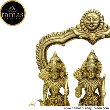 Tamas Brass Handcrafted Ram Darbar Shree Ram Ji Sita Laxman Hanuman Statue Idol
