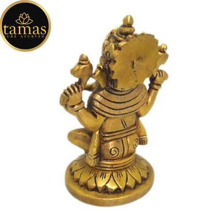 Tamas Brass Lord Ganesha Idol for Home & Office Temple (Golden)
