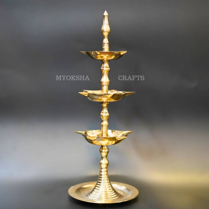 Brass Three-Step Diya