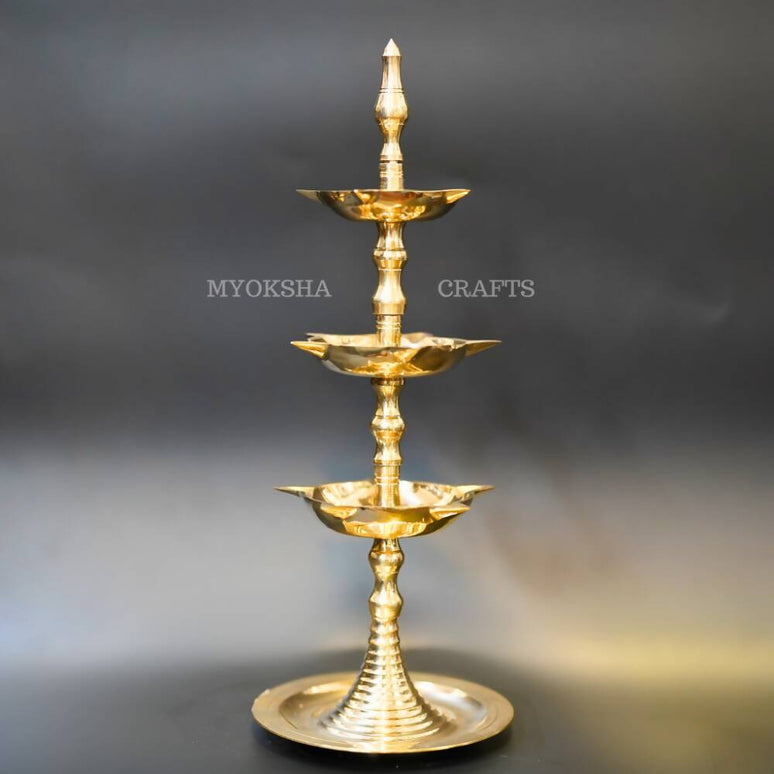 Brass Three-Step Diya