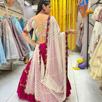 Aastha Fashion Rani Rayon Readymade Lace Semi Stitched Wedding Wear Lehenga Choli