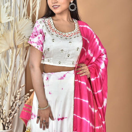 Morchari Women Tai Dai And Hand Embroidery Lehenga-Rani