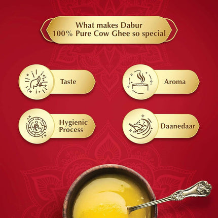 Dabur 100% Pure Daanedaar Cow Ghee | Cultured Cow Ghee | Pure and Natural Cow Ghee
