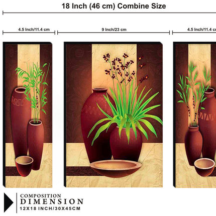 Tehzeeb Creations Set Of 3 Digital Wall Painting