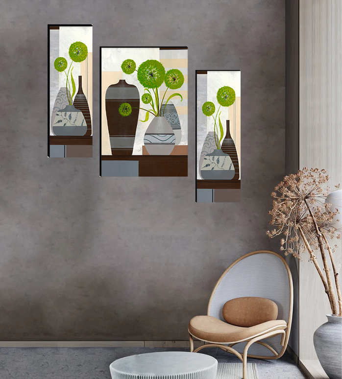 Tehzeeb Creations Set Of 3 Digital Wall Painting