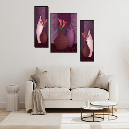 Tehzeeb Creations Set Of 3 Digital Wall Painting