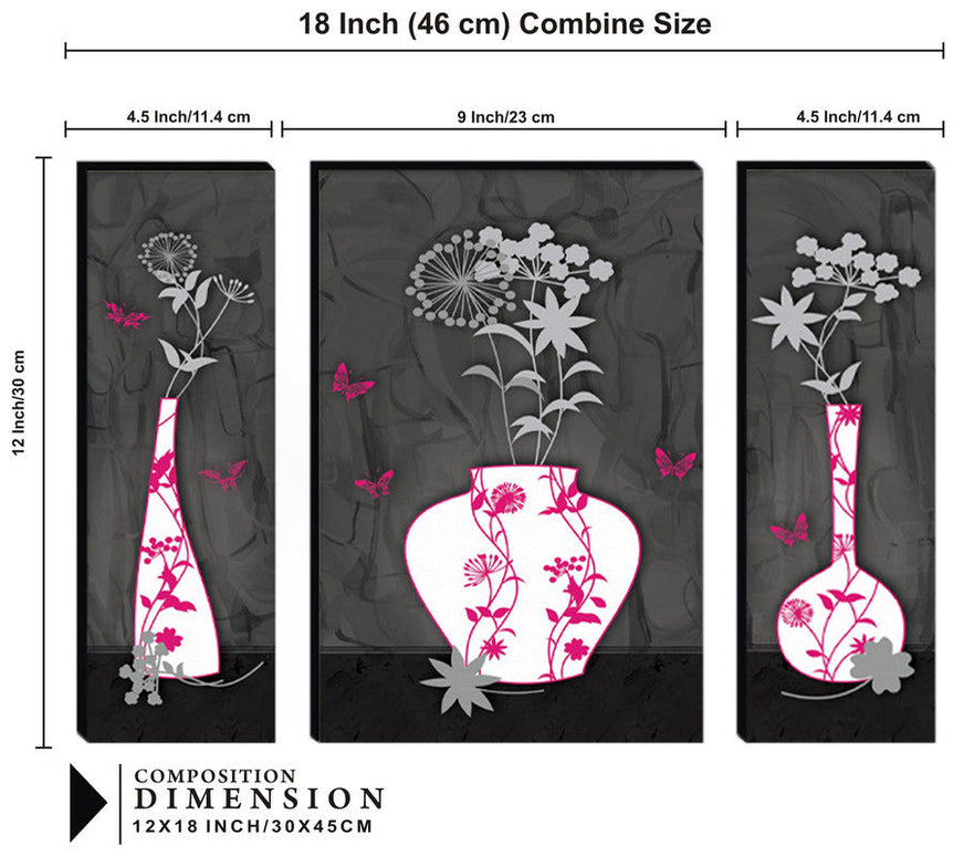 Tehzeeb Creations Set Of 3 Digital Wall Painting