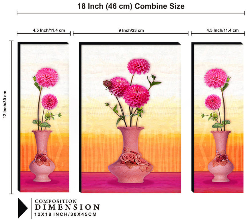 Tehzeeb Creations Set Of 3 Digital Wall Painting