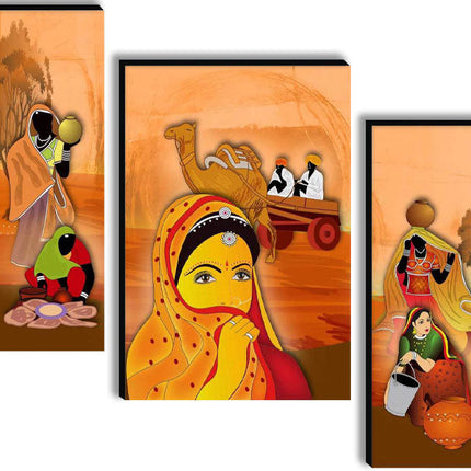 Tehzeeb Creations Set Of 3 Digital Wall Painting