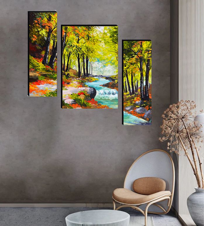 Tehzeeb Creations Set Of 3 Digital Wall Painting