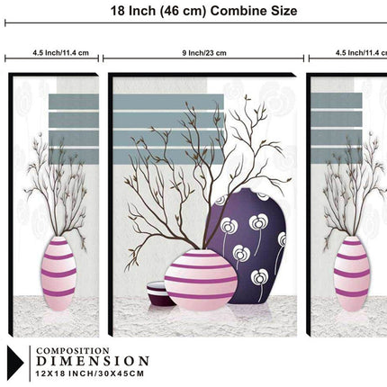 Tehzeeb Creations Set Of 3 Digital Wall Painting