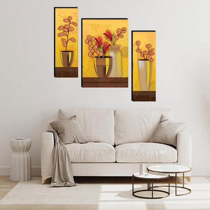 Tehzeeb Creations Set Of 3 Digital Wall Painting