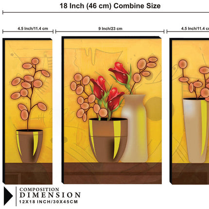 Tehzeeb Creations Set Of 3 Digital Wall Painting