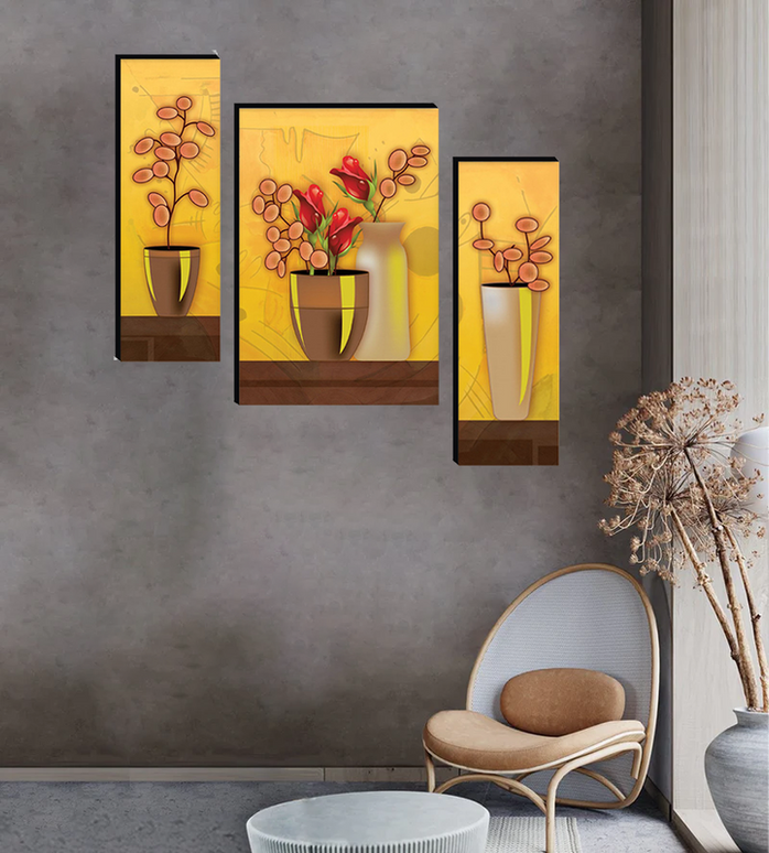 Tehzeeb Creations Set Of 3 Digital Wall Painting