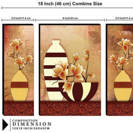 Tehzeeb Creations Set Of 3 Digital Wall Painting