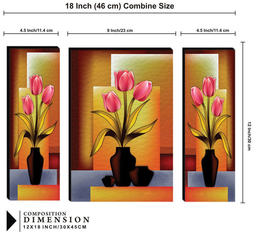 Tehzeeb Creations Set Of 3 Digital Wall Painting