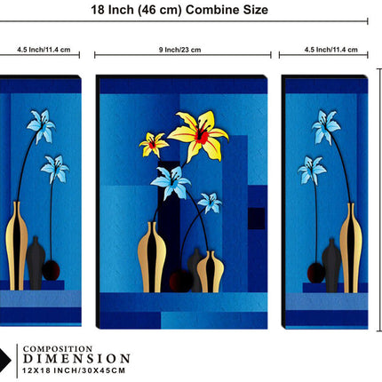 Tehzeeb Creations Set Of 3 Digital Wall Painting