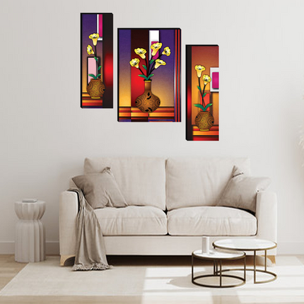 Tehzeeb Creations Set Of 3 Digital Wall Painting