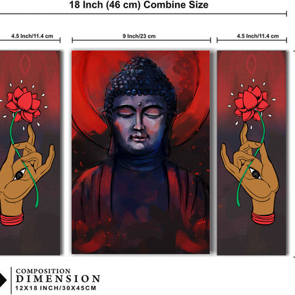 Tehzeeb Creations Set Of 3 Digital Wall Painting